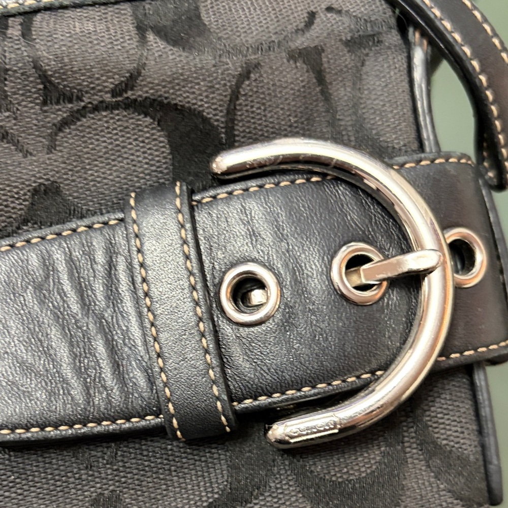 Coach Vintage Style 3574 Black Signature Designer Shoulder Bag or Crossbody - Picture 2 of 9